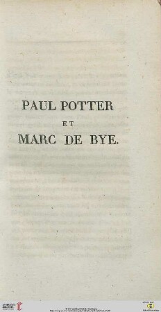 Paul Potter et Marc de Bye