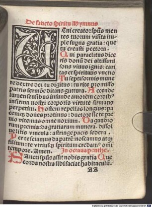 Diurnale Ratisponense : [I,1-5 und II,1-6], [II,3]. Pars aestivalis. Hymnarius