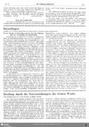 Streifzug durch die Notverordnungen der letzten Woche