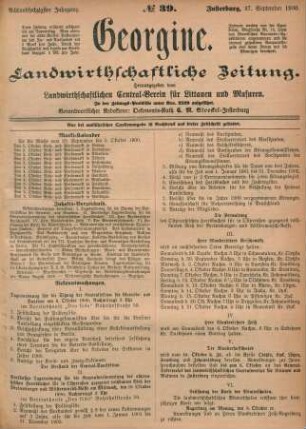 Achtundsechzigster Jahrgang. No. 39. Insterburg, 27. September 1900.