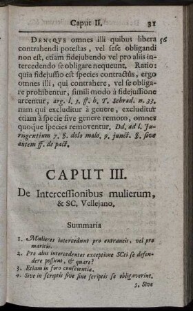 Caput III. De Intercessionibus mulierum, & SC. Vellejano.