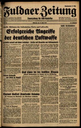 Ausgabe vom Mittwoch, den 10. Juli 1940.