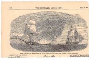 Burning of the Ship The "Thomas Thompson" on her Voyage from Bombay to Liverpool, The Crew rescued by the "Barrackpore"