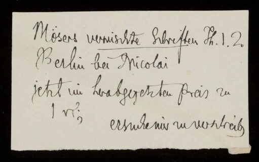 Brief von Jacob Grimm an Unbekannt