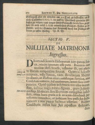 Sectio V. De Nullitate Matrimonii.