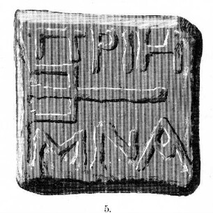 Bleigewicht: Mine von Priene mit einem Dreizack in Relief, darüber die griechische Inschrift ΠPIH, darunter: MNA