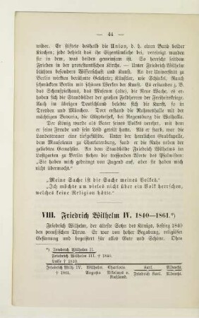 VIII. Friedrich Wilhelm IV. 1840-1861