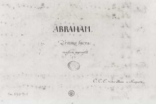 Titelblatt der Partitur (Band 1)