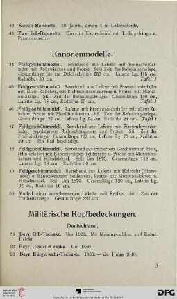 Kanonenmodelle (Nr. 44-50)