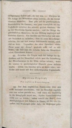 Drittes Capitel. Von äusseren Einwirkungen.