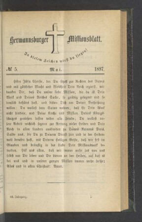 N° 5. Mai. 1897