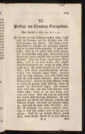 119-131, XI. Predigt am Sonntag Sexagesima.