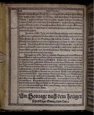 Am Sontage nach dem heiligen ChristTage/ Evangelium Luc. 2.