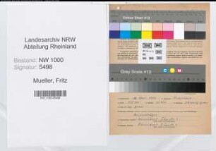 Entnazifizierung Fritz Mueller, geb. 12.04.1889 (Postinspektor)
