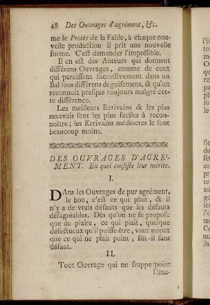 Des Ouvrages d´Agrément. En quoi consiste leur mérite. : ´