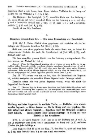 6. Einheiten verschiedener Art. - Ein neues Kennzeichen der Masseinheit.