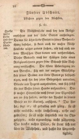 Fünfter Abschnitt. Pflichten gegen den Nächsten.