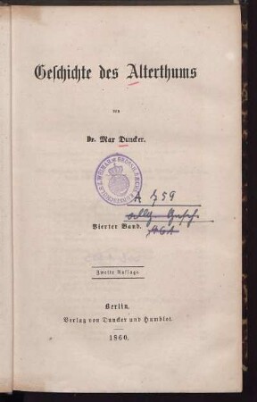 Bd. 4: Geschichte des Alterthums