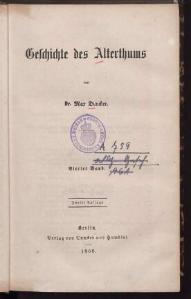 Bd. 4: Geschichte des Alterthums
