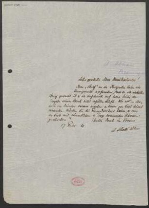 Brief an Alfons Abbass : 17.02.1910