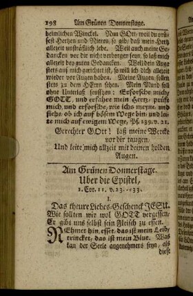 Am Grünen Donnerstage – Am III. heiligen Oster-Tage