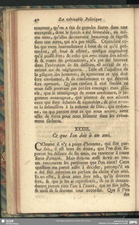 XXXIII. Ce que l'on doit à un ami