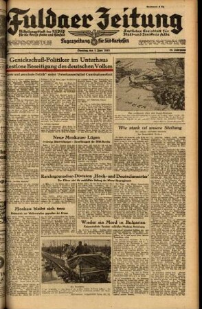 Ausgabe vom Dienstag, den 01. Juni 1943.