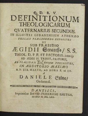 Definitionum Theologicarum Quaternarius Secundus