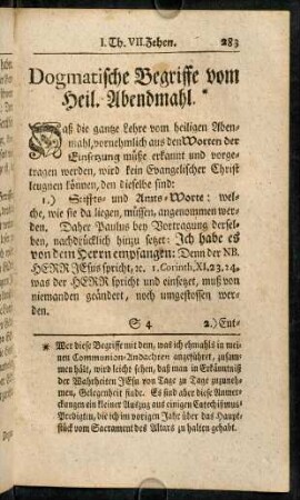 283-310, Dogmatische Begriffe vom Heil. Abendmahl.