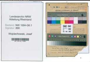 Entnazifizierung Josef Wojciechowski , geb. 27.02.1902 (Vorarbeiter)
