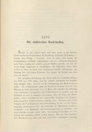 XXVII. Die städtischen Markthallen