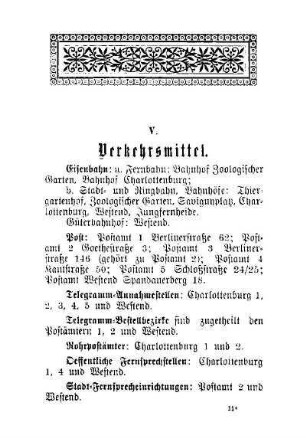 V. Verkehrsmittel