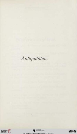 Antiquitäten (Nr. 488-909