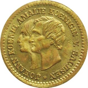 König Johann und Amalie Auguste - Spielmarke