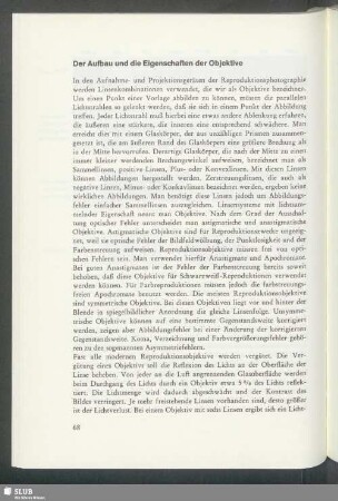 Der Aufbau und die Eigenschaften der Objektive