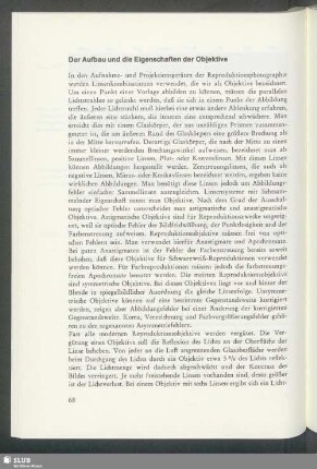 Der Aufbau und die Eigenschaften der Objektive