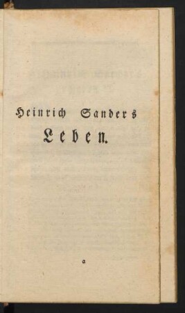 Heinrich Sanders Leben
