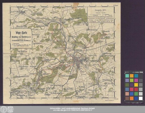 Wege-Karte für die Umgebung von Naumburg a.S.