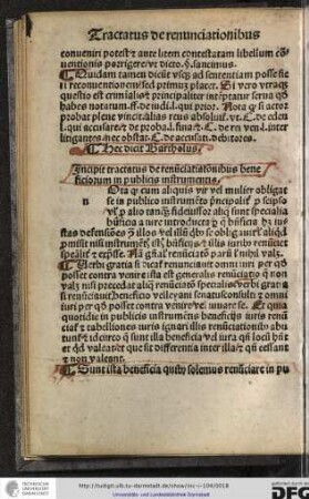 Incipit tractatus de renunciationibus beneficiorum in publicis instrumentis.