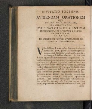Invitatio Solennis Ad Avdiendam Orationem ...