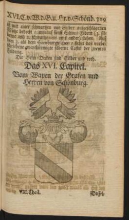 Das XVI. Capitel. Vom Wapen der Grafen und Herren von Schönburg