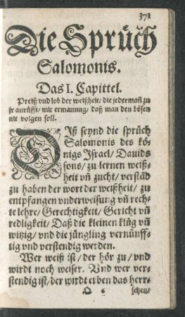 Die Sprüch Salomonis.
