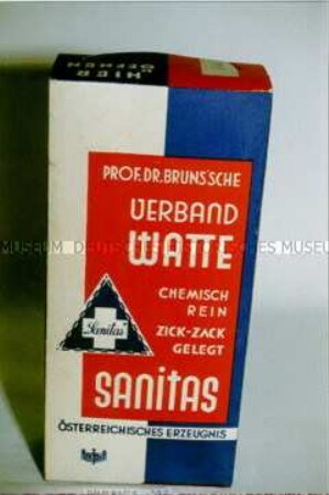 Packungen mit "Prof. Dr. Bruns'sche Verband Watte" von Sanitas