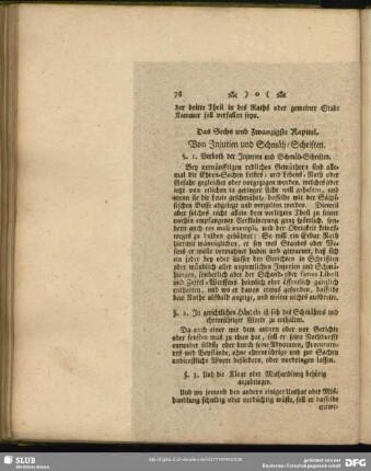 Das Sechs und Zwanzigste Kapitel. Von Injurien und Schmäh-Schriften