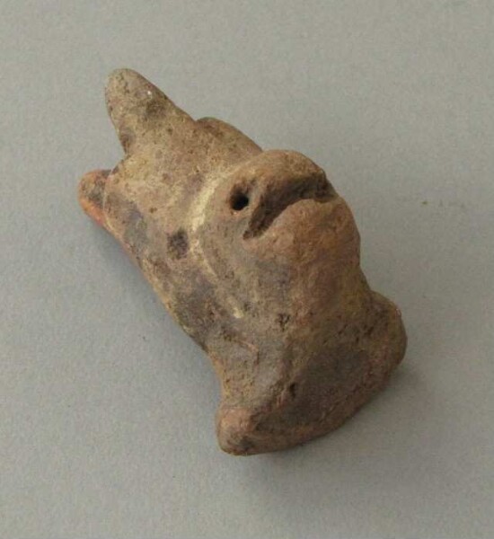 Animal head made of clay