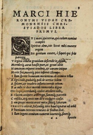 Marci Hieronymi Vidae Cremonensis, Albae episcopi Christiados : libri sex