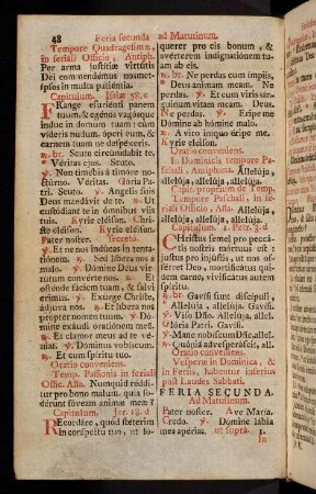 48-63, Feria secunda ad Matutinum; Feria secunda ad Laudes