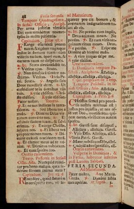 48-63, Feria secunda ad Matutinum; Feria secunda ad Laudes