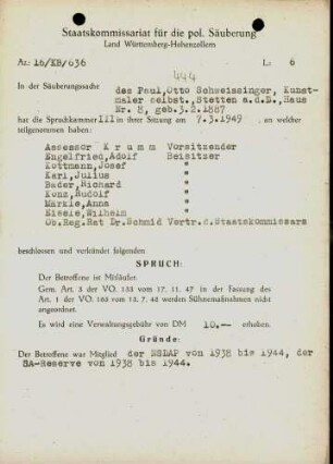 Schweissinger, Paul Otto