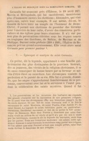 V. - Épiscopat et martyre de saint Germain